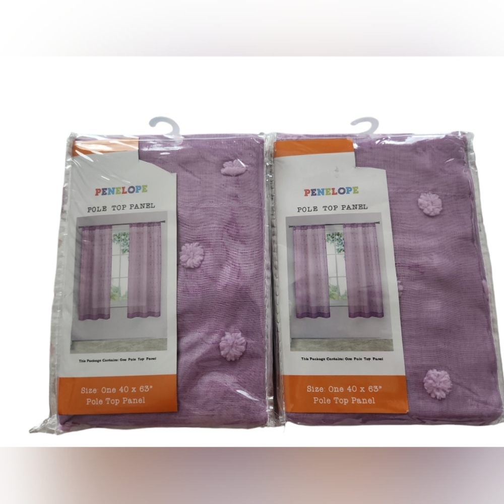Purple curtains 40×63"